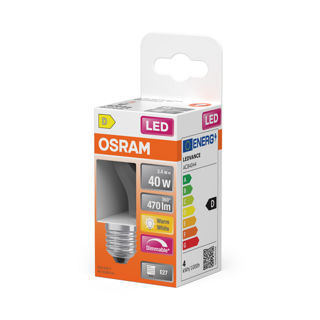 LEDLAMPA OSRAM SUPERSTAR DIM KLOT 470LM 3.4W 827 KLAR E27 | Beijerbygg Byggmaterial