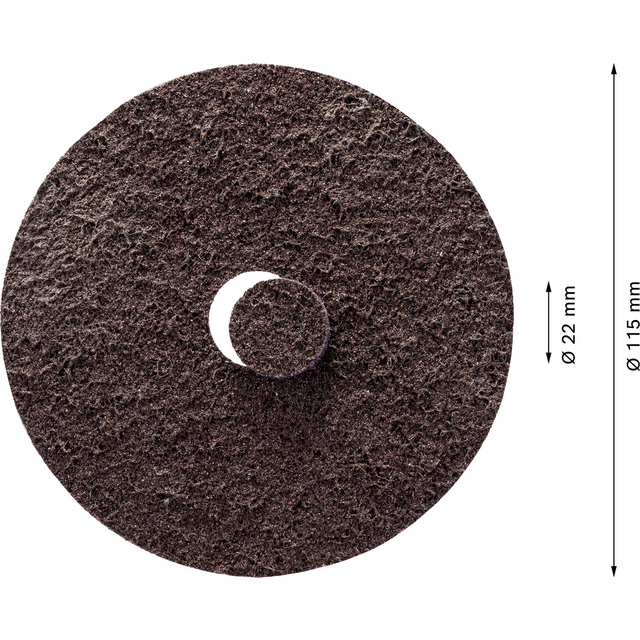 Rund slipdyna med hål i mitten, 115 mm diameter, 22 mm håldiameter.
