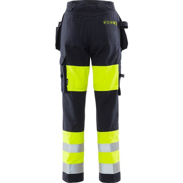 Produktbild föreställande artikeln BYXA FLAM DAM KL 1 2777 ATHS VARSELGUL/MARIN STL 40 från kategorin Flamskyddsbyxor