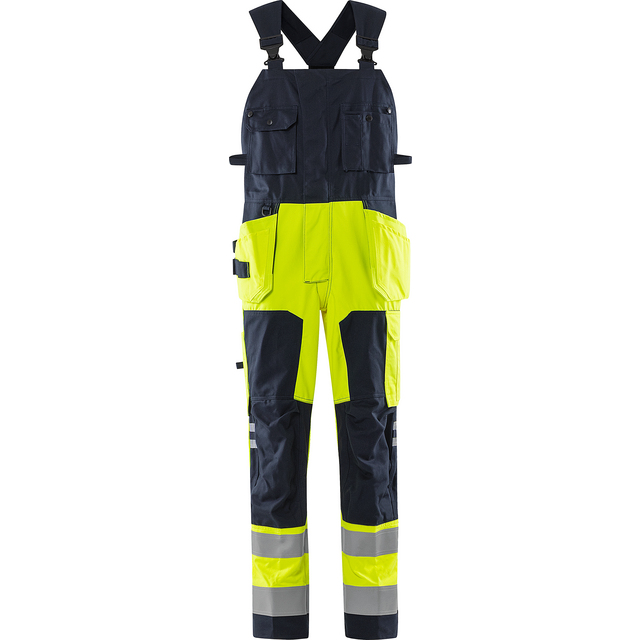 Produktbild föreställande artikeln HÄNGSLEBYXA FLAM 1075 ATHS VARSELGUL/MARIN STL C52 från kategorin Flamskyddsbyxor
