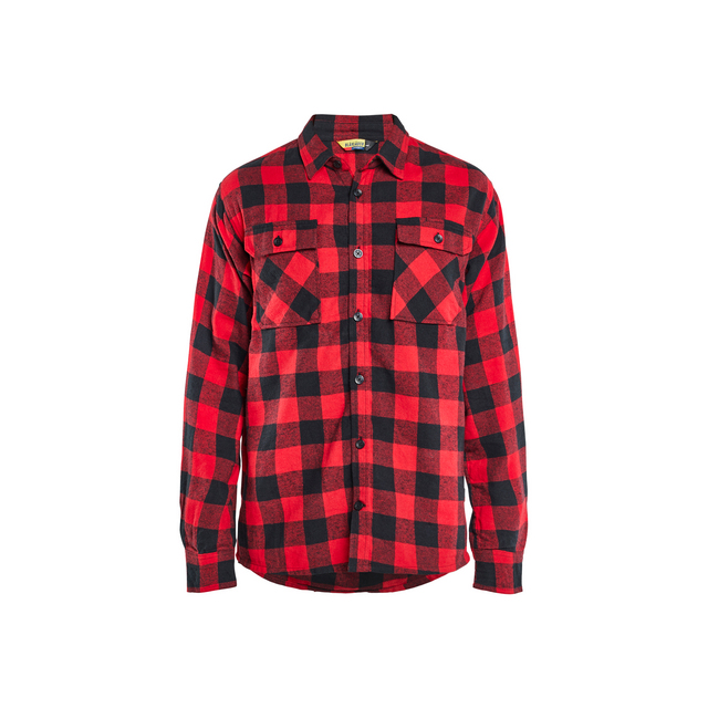 FLANELLSKJORTA RÖD/SVART XXXL