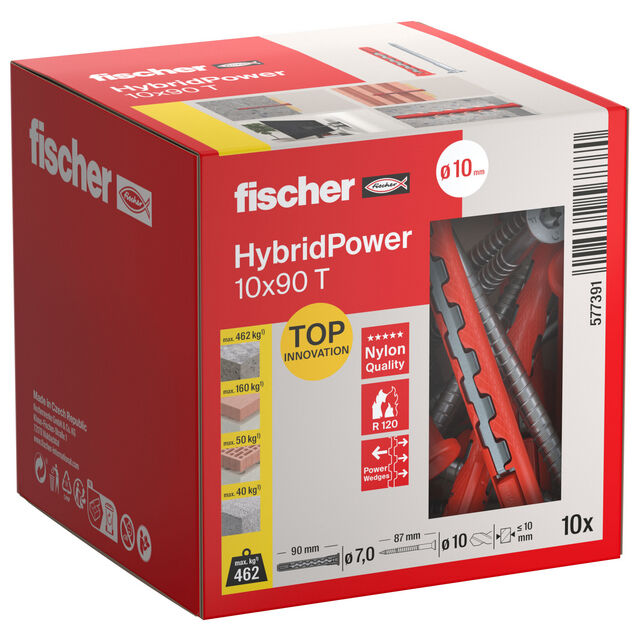 HYBRIDPLUGG HYBRIDPOWER T METALL/NYLON 10X90 10ST | Beijerbygg Byggmaterial