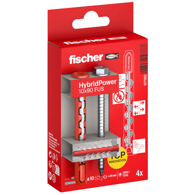 HYBRIDPLUGG HYBRIDPOWER FUS METALL/NYLON K 10X90 | Beijerbygg Byggmaterial