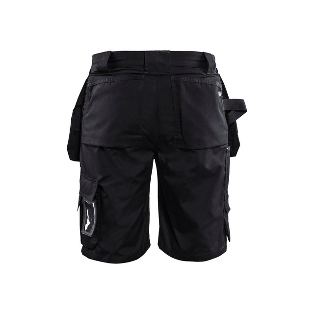 Svarta arbetsshorts med flera fickor och en hammarögla.