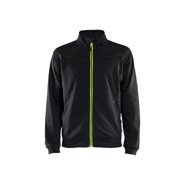 TRÖJA 3362 2526 DRAGKEDJA SVART/VARSELGUL 4XL