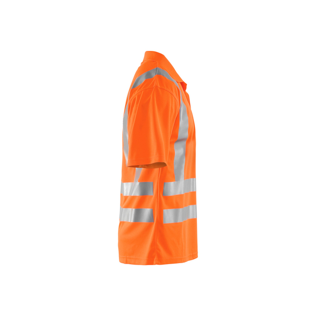 Orange kortärmad säkerhetsskjorta med reflexband.