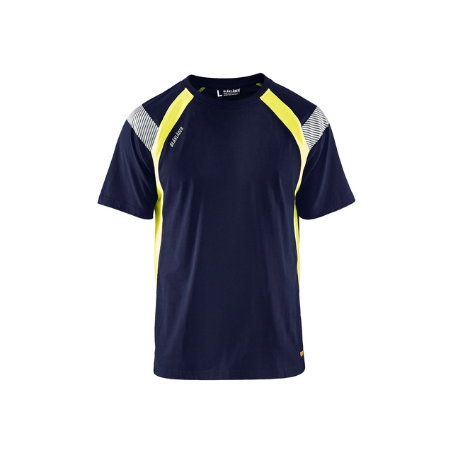 T-SHIRT 3332 1030 VARSEL MARINBLÅ/GUL S