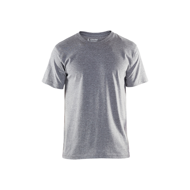 Gråmelerad T-shirt med korta ärmar och rund hals.
