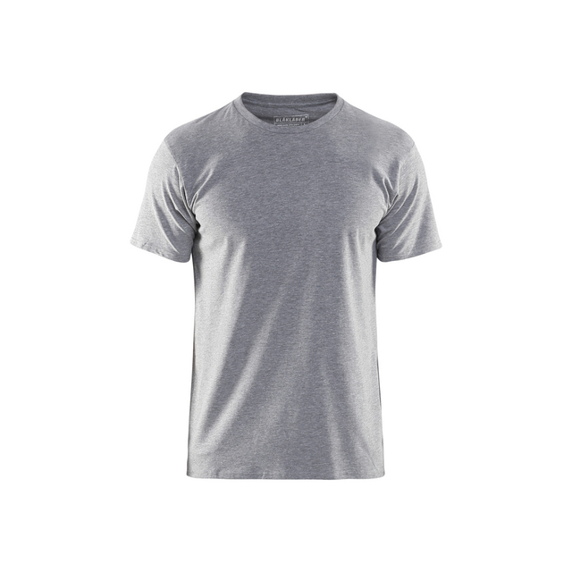 Gråmelerad T-shirt med korta ärmar och rund hals.