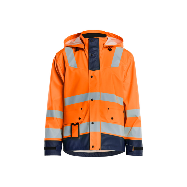 REGNJACKA 4302 2003 LEVEL2 VARSELORANGE/MARINBLÅ L