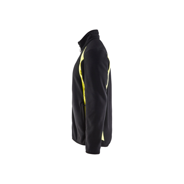 FLEECEJACKA 4730 2510 VARSEL SVART/GUL XXL
