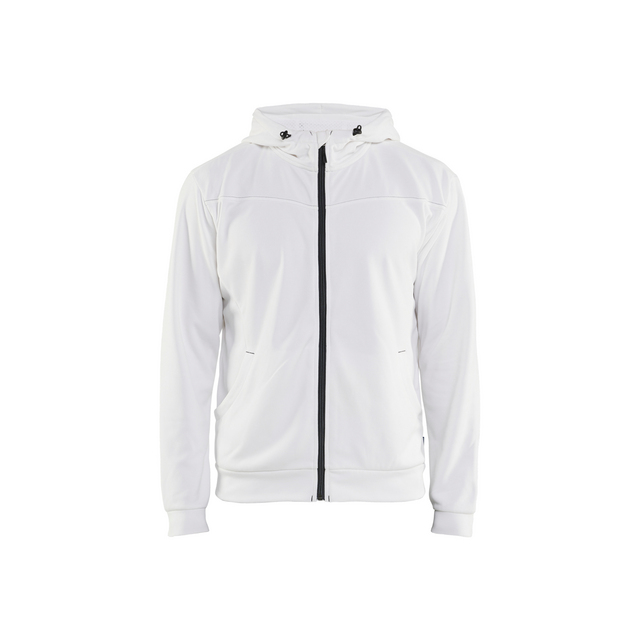 LUVTRÖJA 3363 2526 DRAGKEDJA VIT/MÖRKGRÅ XXL