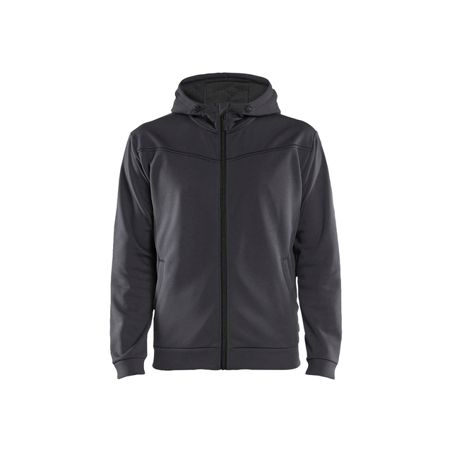 LUVTRÖJA 3363 2526 MED DRAGKEDJA MELLANGRÅ/SVART S