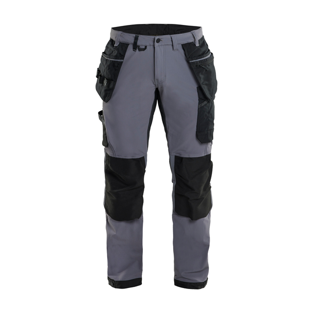 HANTVERKSBYXA 1522 1645 4-VÄGS STRETCH MELLANGRÅ/SVART C146