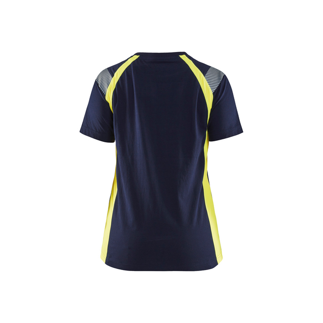 T-SHIRT 3402 1030 DAM MARINBLÅ/VARSELGUL M