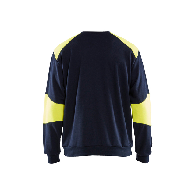 SWEATSHIRT 3458 1762 FLAMSKYDD MARINBLÅ/VARSELGUL XXL