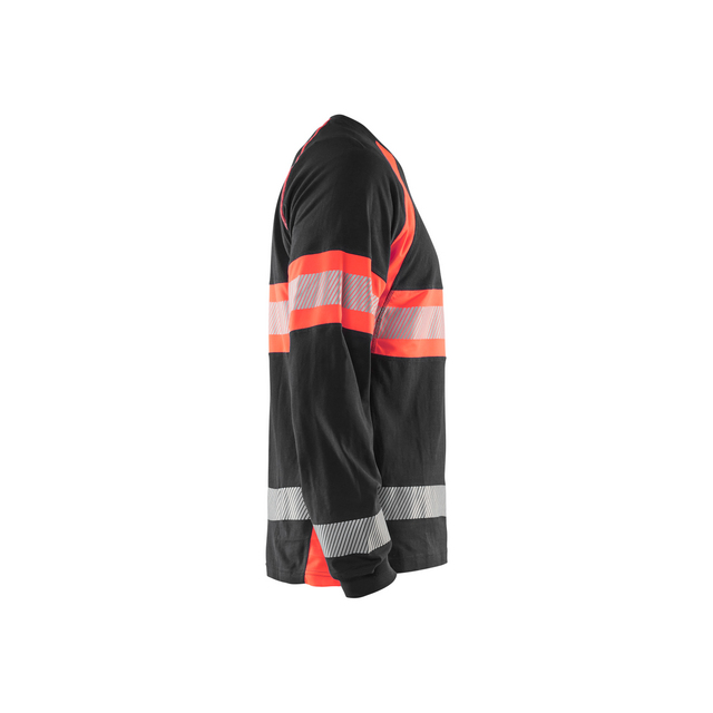 T-SHIRT 3510 1030 LÅNGÄRMAD VARSEL SVART/VARSELRÖD XXXL
