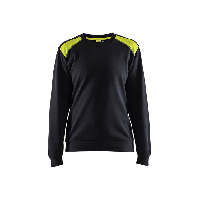 SWEATSHIRT 3408 1158 DAM SVART/VARSELGUL L