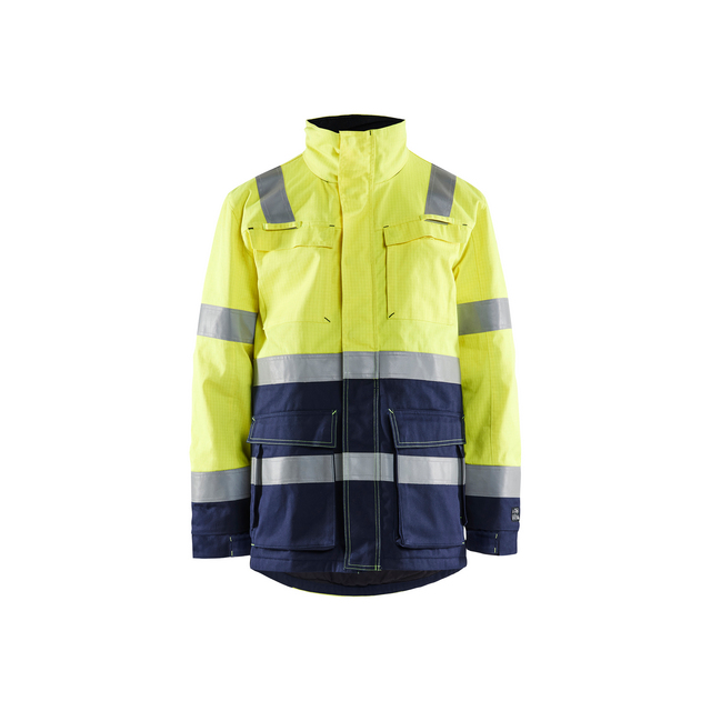 VINTERPARKAS 4467 1514 FLAMSKY VARSELGUL/MARINBLÅ 4XL