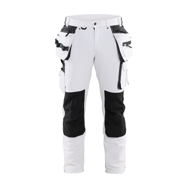 MÅLARBYXA 1079 1645 4-VÄGS STRETCH VIT/MÖRKGRÅ C46