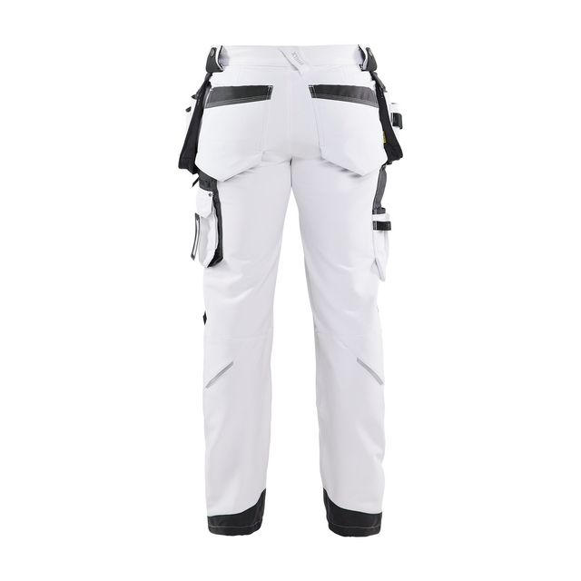 MÅLARBYXA 1079 1645 4-VÄGS STRETCH VIT/MÖRKGRÅ C46