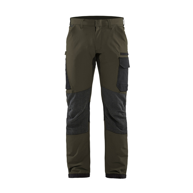 SERVICEBYXA 1422 1645 4-VÄGS STRETCH MÖRK OLIVGRÖN/SV D104