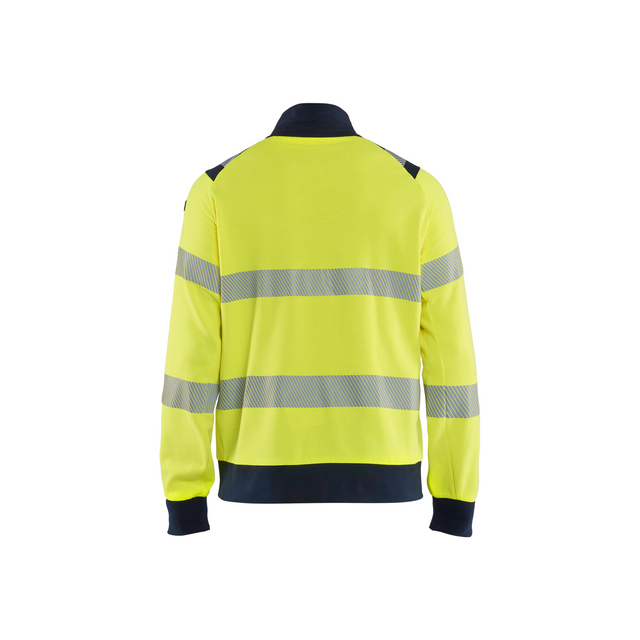 SWEATSHIRT 3461 1762 MULTINORM VARSEL ZIP GUL/MARINBLÅ 6XL