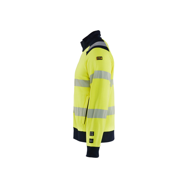 SWEATSHIRT 3461 1762 MULTINORM VARSEL ZIP GUL/MARINBLÅ 6XL