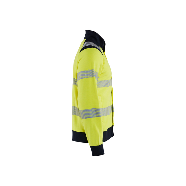 SWEATSHIRT 3461 1762 MULTINORM VARSEL ZIP GUL/MARINBLÅ 6XL