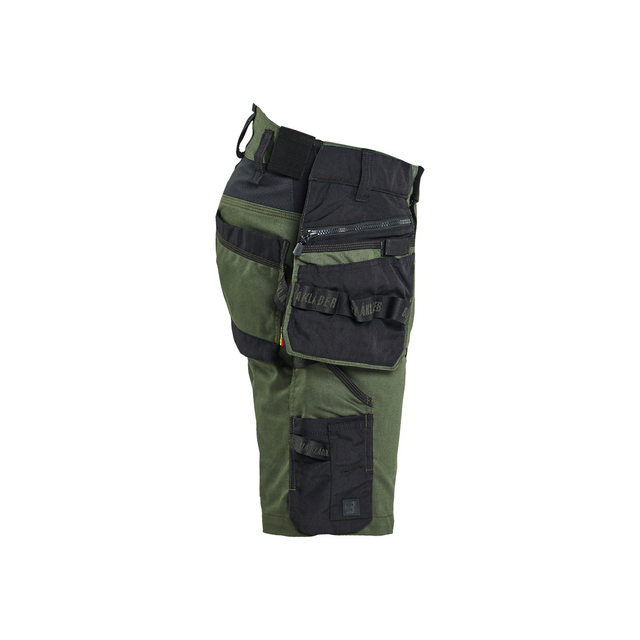 HANTVERKSSHORTS MED STRETCH SKOGSGRÖN/SVART C44