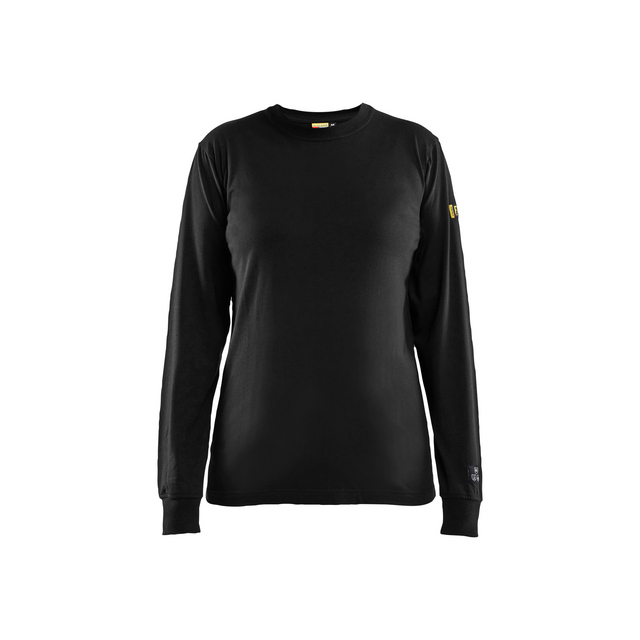 T-SHIRT FLAMSKYDDAD LÅNGÄRMAD DAM SVART XXL