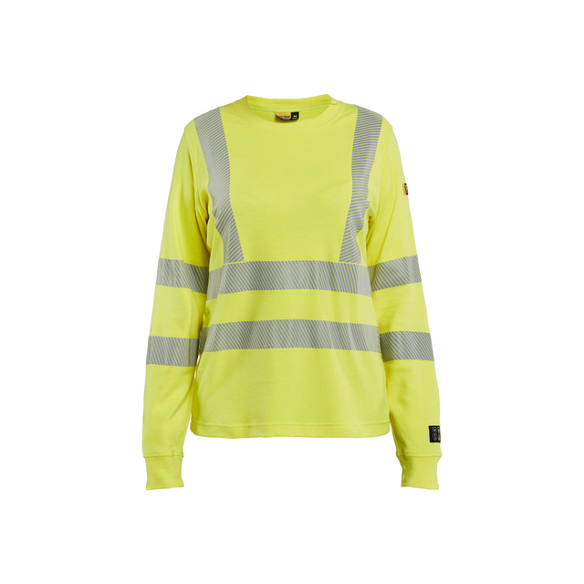 T-SHIRT LÅNGÄRMAD MULTINORM DAM VARSELGUL XXXL