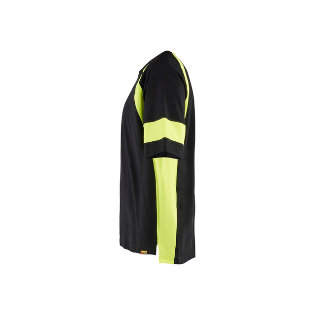 T-SHIRT MED VARSEL SVART/VARSELGUL XXXL