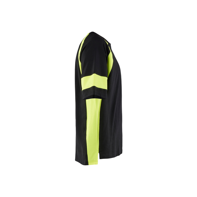 T-SHIRT MED VARSEL SVART/VARSELGUL XXXL
