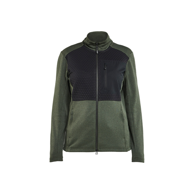 TRÖJA FULL ZIP DAM HÖSTGRÖN/SVART XXXL