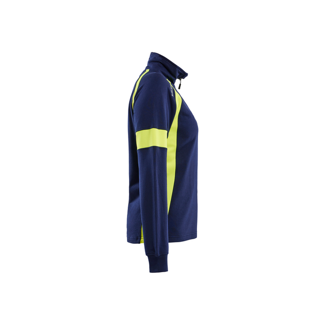 SWEATSHIRT MED VARSEL DAM MARINBLÅ/VARSELGUL M