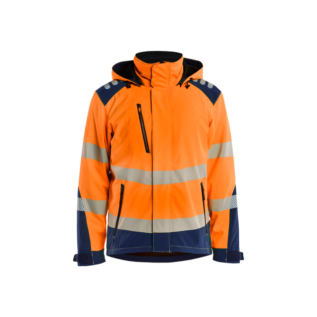 SOFTSHELLJACKA VARSEL LÄTTFODR VINTER VORANGE/MBLÅ XXL