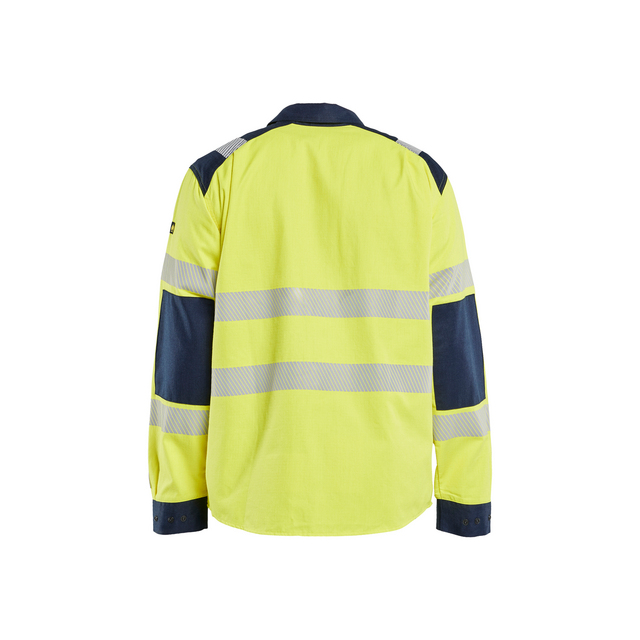 SKJORTA 3239 1517 MULTINORM VARSELGUL/MARINBLÅ 4XL