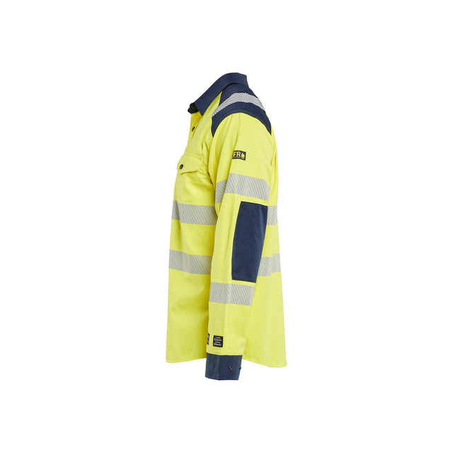 SKJORTA 3239 1517 MULTINORM VARSELGUL/MARINBLÅ 4XL