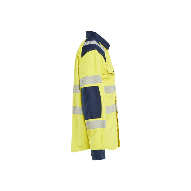 SKJORTA 3239 1517 MULTINORM VARSELGUL/MARINBLÅ 4XL