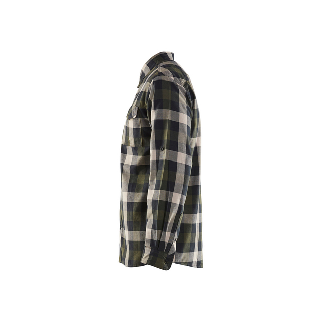 FLANELLSKJORTA 3299 1152 MÖRK OLIVGRÖN/SVART 4XL