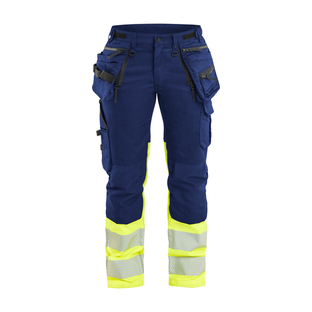 VARSELBYXA STRETCH DAM MARINBLÅ/VARSELGUL D23