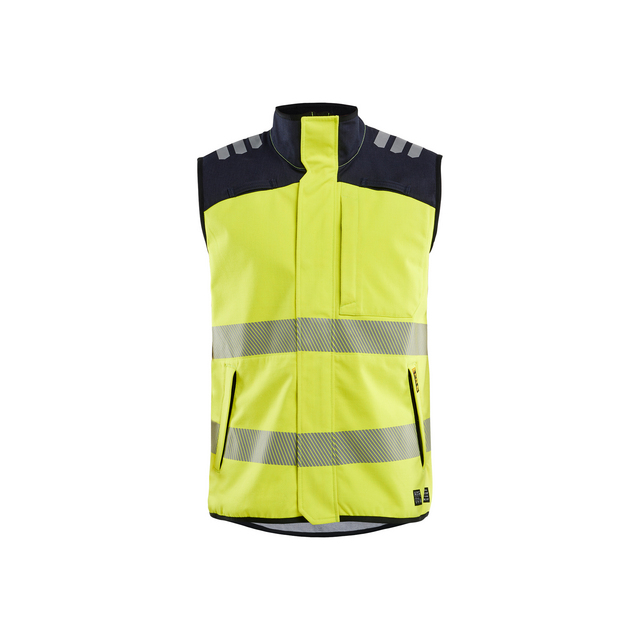 SOFTSHELLVÄST 3849 1560 MULTINO VARSELGUL/MARINBLÅ XL