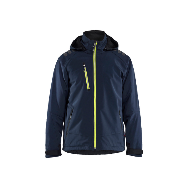 VINTERJACKA 47502513 SOFTSHELL LÄTTFODRAD BLÅ/VARSELGUL M