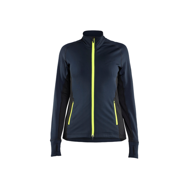 FLEECEJACKA 4745 2539 STRIKER DAM BLÅ/VARSELGUL XXL