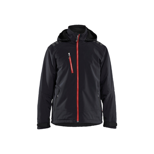 VINTERJACKA 47502513 SOFTSHELL LÄTTFODRAD SVART/RÖD 4XL