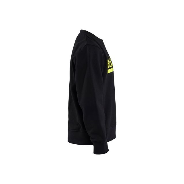 SWEATSHIRT 5205 1158 BARN SVART/VARSELGUL 134/140