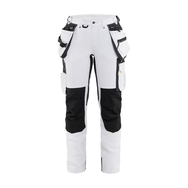 MÅLARBYXA 4-VÄGSSTRETCH DAM 7179 1645 VIT/MÖRKGRÅ D24