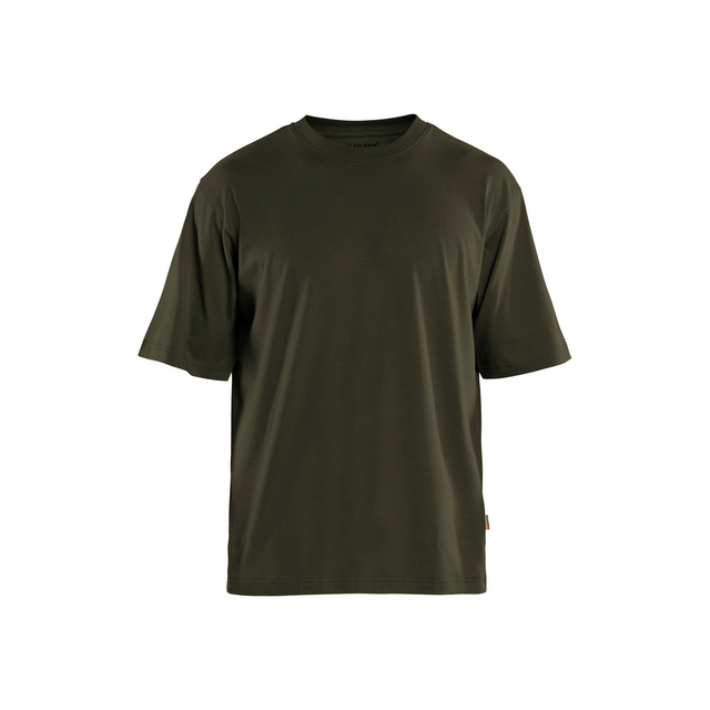 Grön t-shirt med lös passform och rund halsringning.