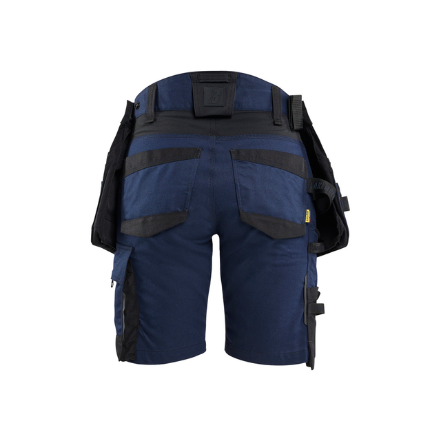 HANTVERKSSHORTS MED STRETCH DAM MÖRK MARINBLÅ/SVART C34